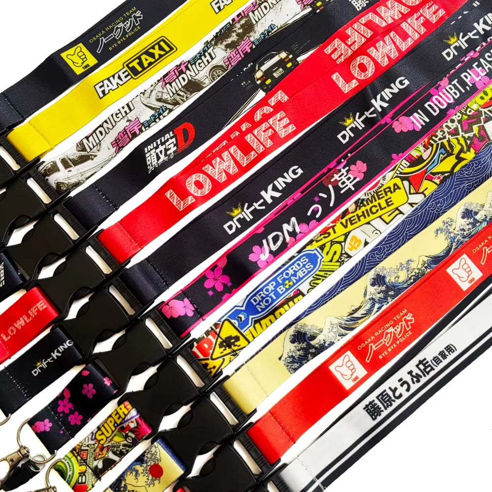Car Racing Culture Lanyard Keychain Work Card ID Cell Phone Neck Lanyard Long Strip Thermal Transfer Car Decorations Accessories