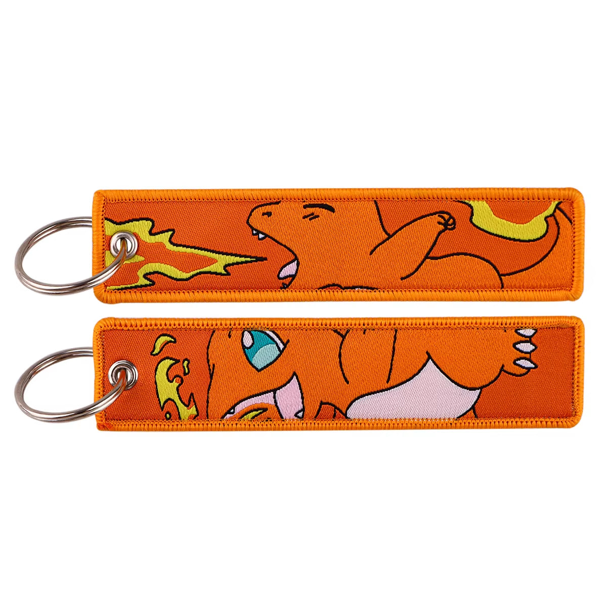 Pocket Monster Cartoon Anime Pet Pokemon Woven Label Keychain Pokémon Fabric Hanging Decoration Pendant