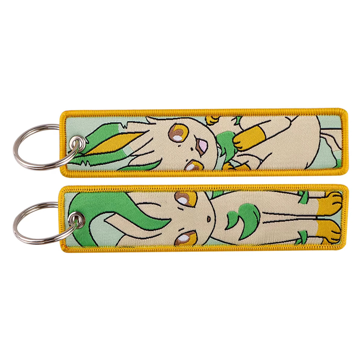 Pocket Monster Cartoon Anime Pet Pokemon Woven Label Keychain Pokémon Fabric Hanging Decoration Pendant