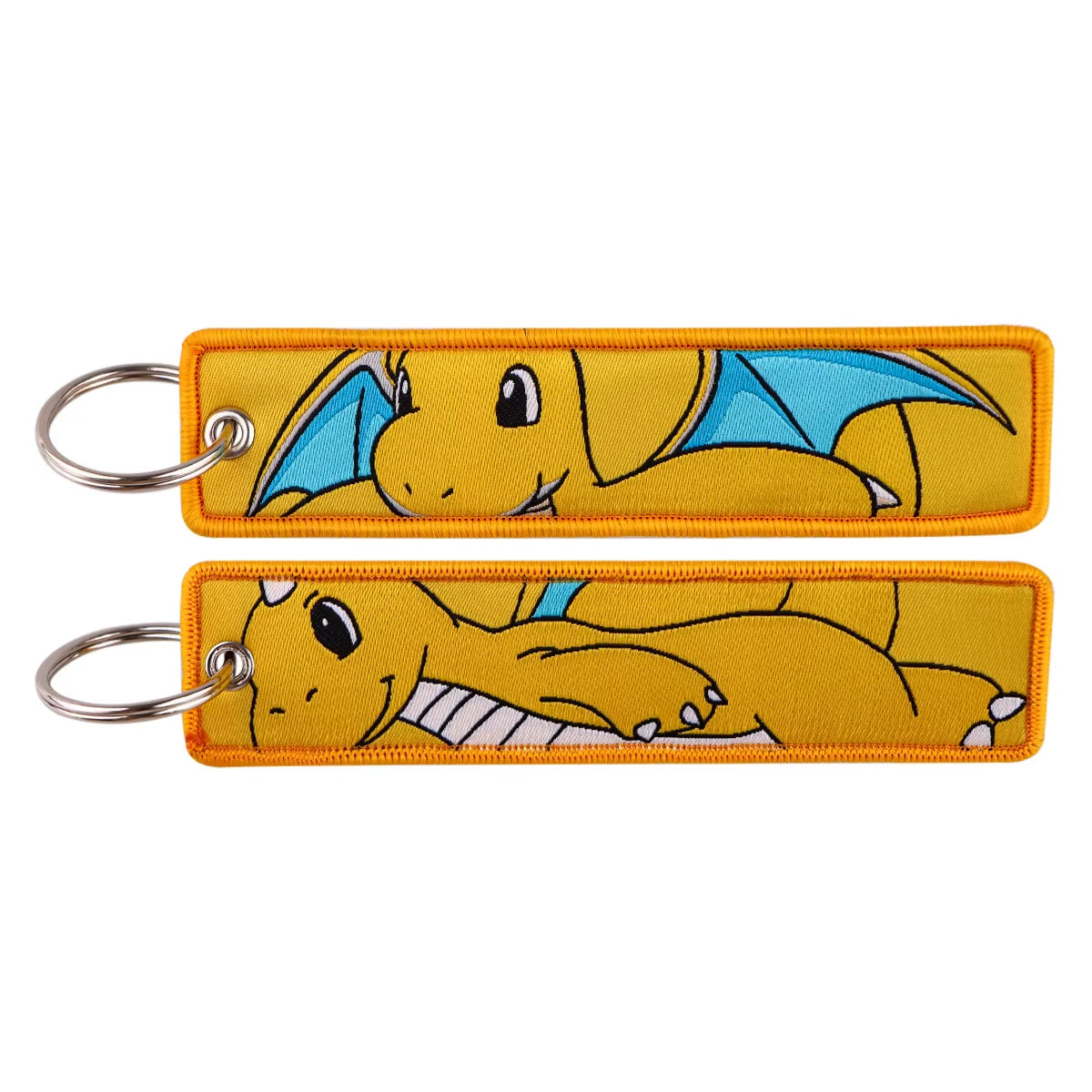 Pocket Monster Cartoon Anime Pet Pokemon Woven Label Keychain Pokémon Fabric Hanging Decoration Pendant