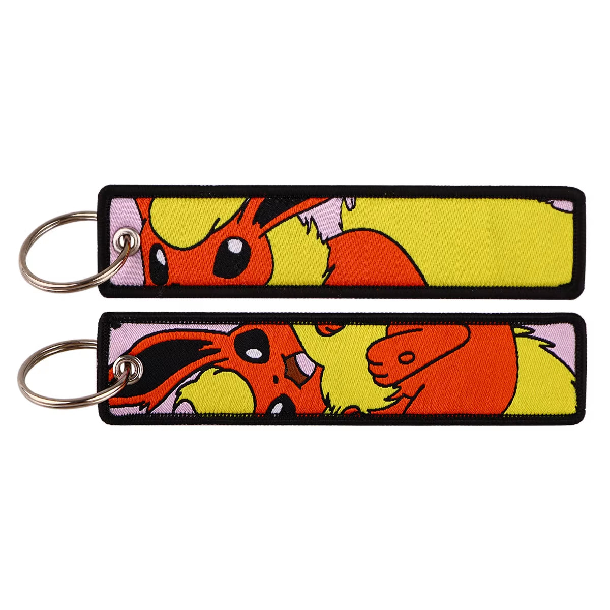 Pocket Monster Cartoon Anime Pet Pokemon Woven Label Keychain Pokémon Fabric Hanging Decoration Pendant
