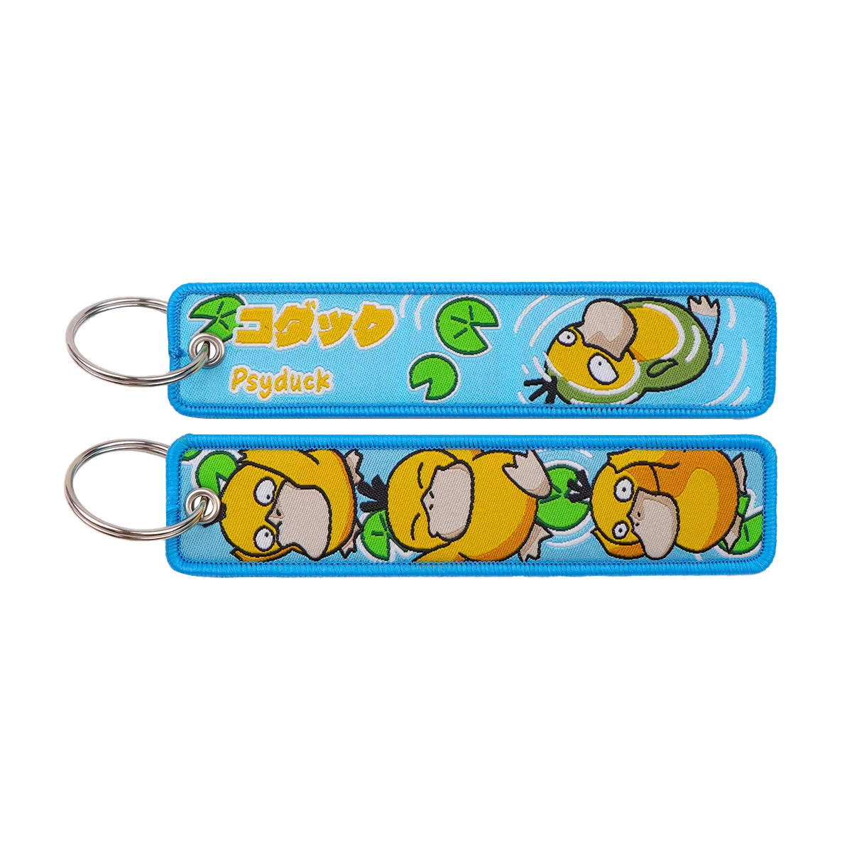 Pocket Monster Cartoon Anime Pet Pokemon Woven Label Keychain Pokémon Fabric Hanging Decoration Pendant