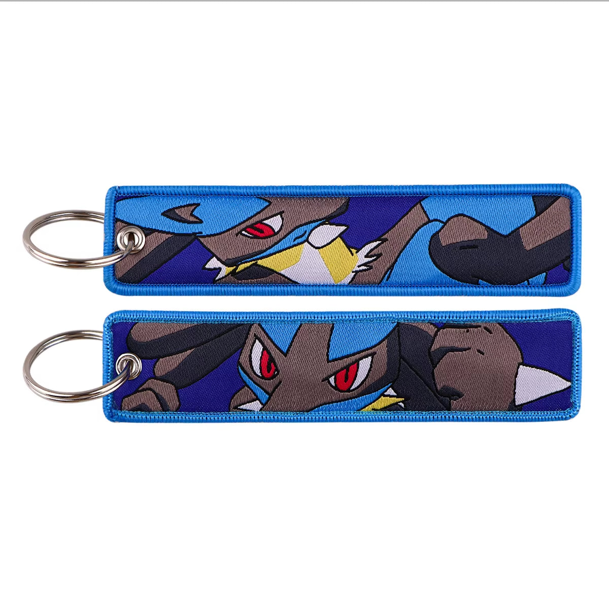 Pocket Monster Cartoon Anime Pet Pokemon Woven Label Keychain Pokémon Fabric Hanging Decoration Pendant
