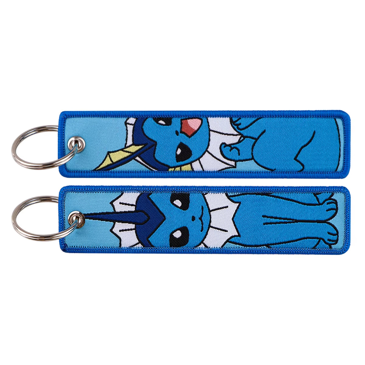 Pocket Monster Cartoon Anime Pet Pokemon Woven Label Keychain Pokémon Fabric Hanging Decoration Pendant