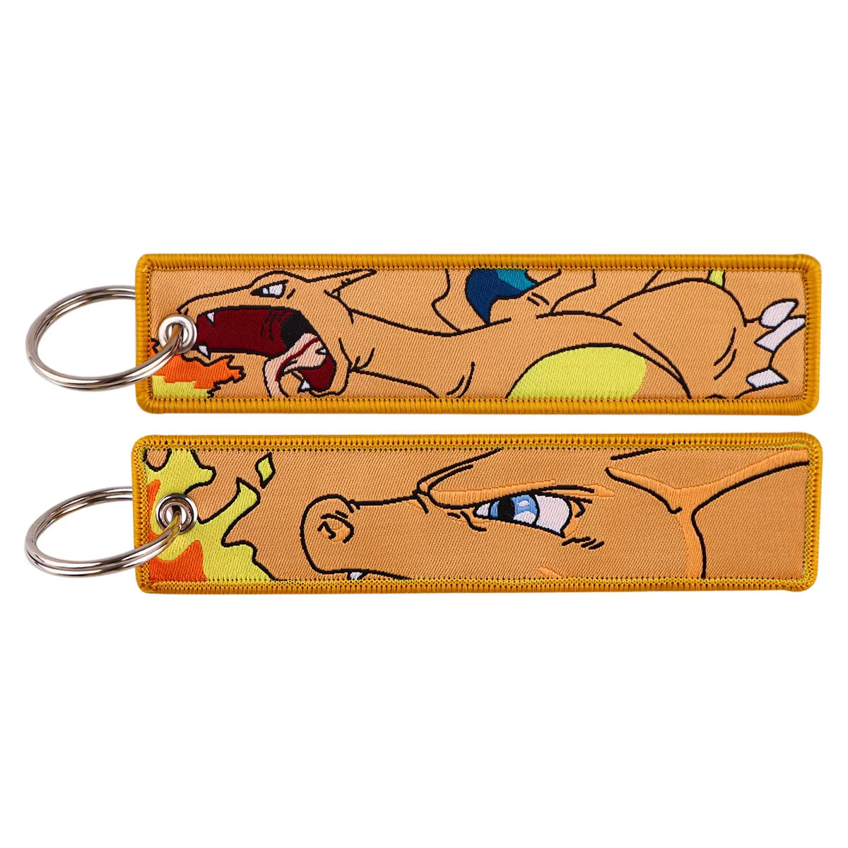 Pocket Monster Cartoon Anime Pet Pokemon Woven Label Keychain Pokémon Fabric Hanging Decoration Pendant