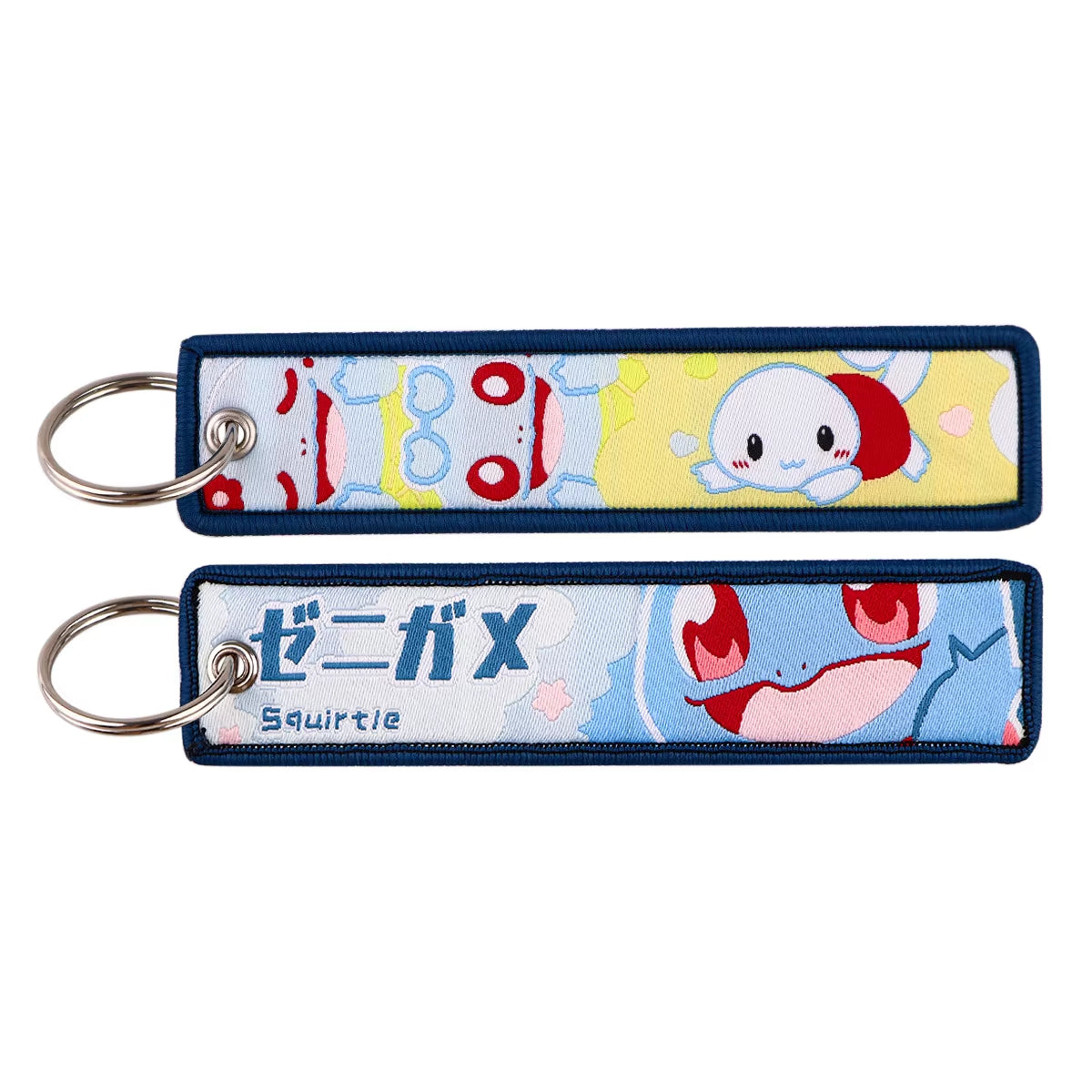 Pocket Monster Cartoon Anime Pet Pokemon Woven Label Keychain Pokémon Fabric Hanging Decoration Pendant