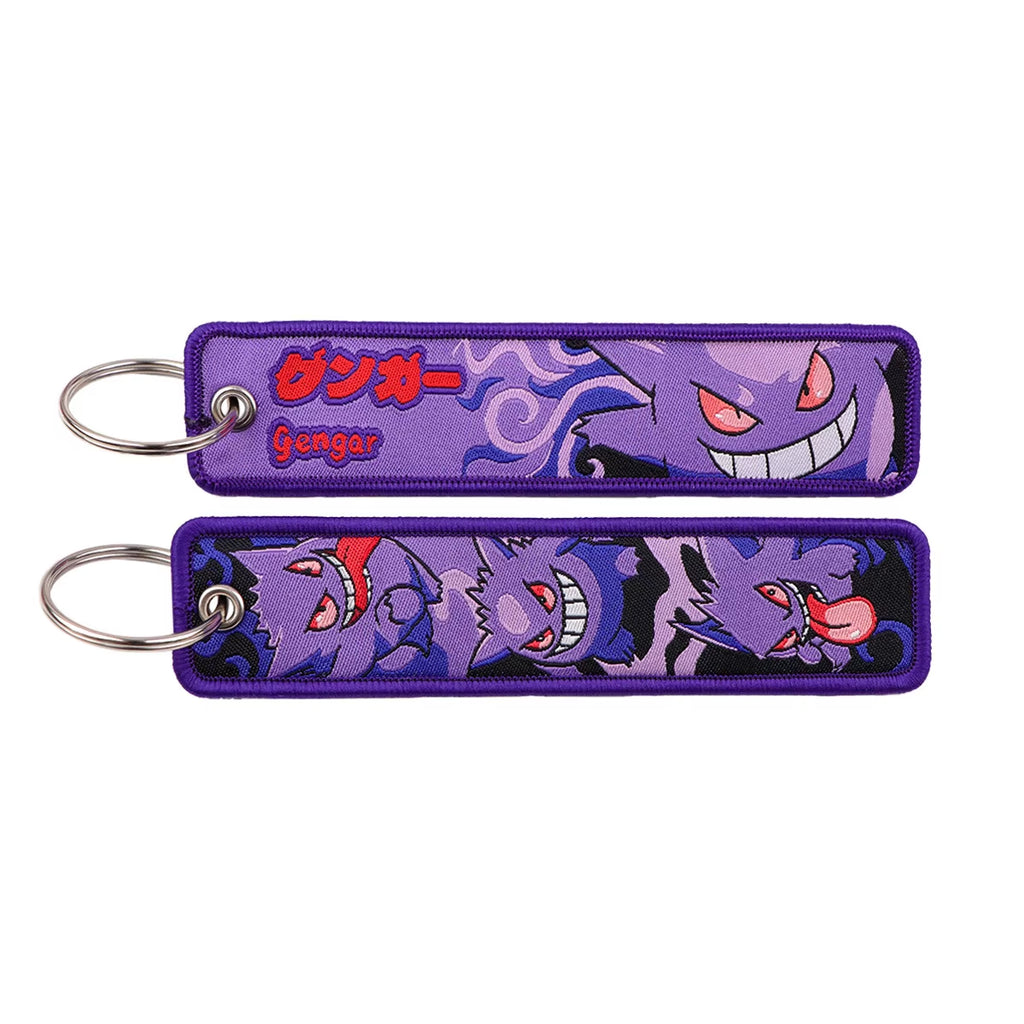 Pocket Monster Cartoon Anime Pet Pokemon Woven Label Keychain Pokémon Fabric Hanging Decoration Pendant