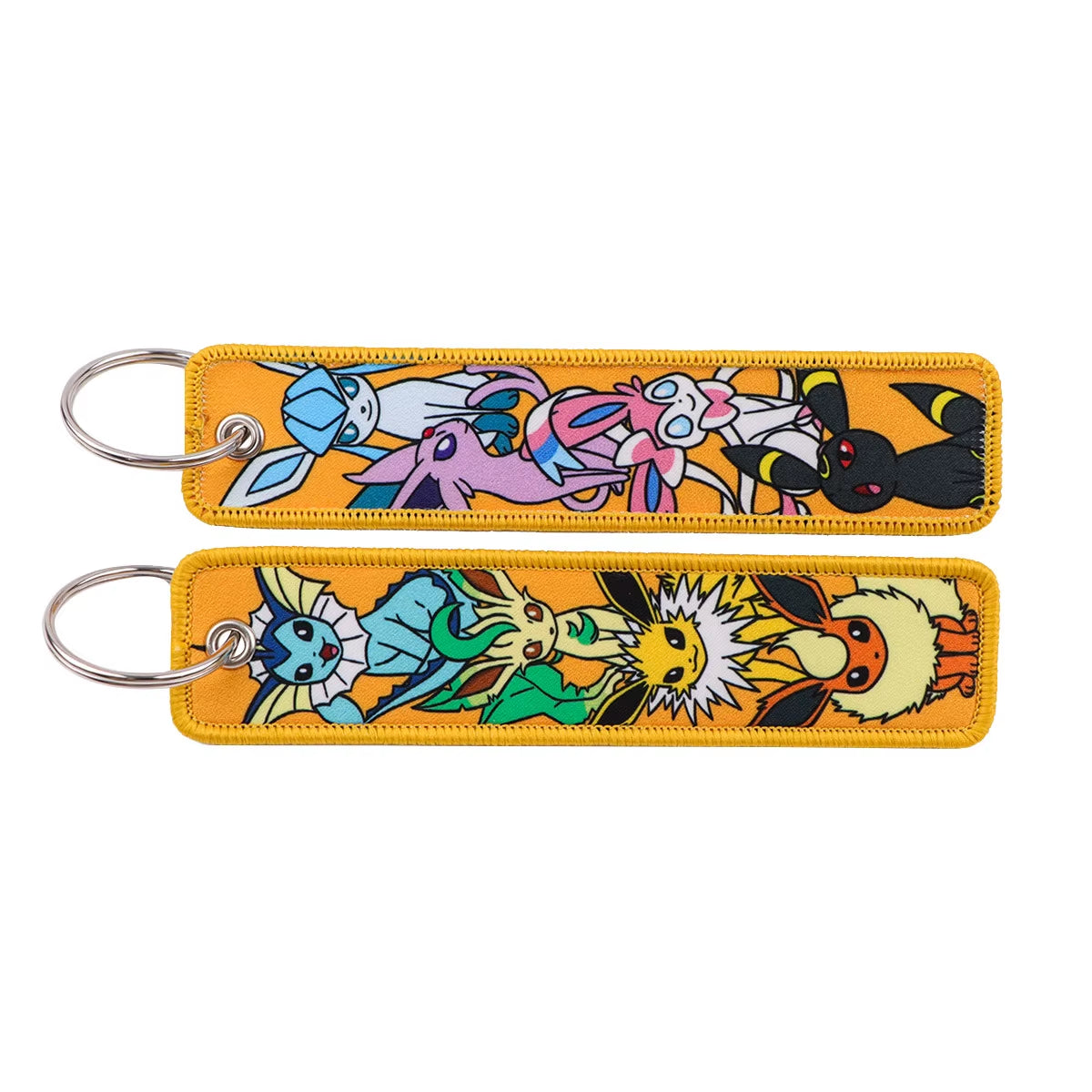 Pocket Monster Cartoon Anime Pet Pokemon Woven Label Keychain Pokémon Fabric Hanging Decoration Pendant